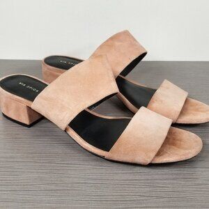 Via Spiga Galene Slide Sandal, Salmon Suede, Womens Size 10 M / 40